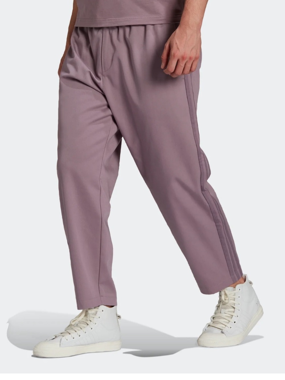 Adidas Cotton Twill Crop Boxy Straight Fit Trouser